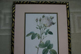 SIGNED UNIQUE DETAILED ARTIST HANDPAINTED FRAME MATTED REDOUTE PRINT ROSES RE6