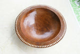 HUGE 17”x 4” STUNNING UNIQUE HAND CARVED ROSEWOOD MUSEUM MASTERPIECE SERVING PLATTER DISH BOWL WITH MOTHER OF PEARL TEAR INSERTS & DELICATE LACY BORDER RENOWNED SCULPTOR TROBRIAND ISLANDS MELANESIA SOUTH PACIFIC  KULA RING COLLECTOR DESIGNER 2A67