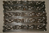 UNIQUE INTRICATELY HAND CARVED ORNATE WOOD HANGER 31” (ROD, RACK) USED TO DISPLAY RARE OR PRECIOUS TEXTILES ON THE WALL, SUPERB BAS RELIEF MOTIF OF LACY FOLIAGE FLOWERS FRUIT VINES CHOICE 402, 404 OR 405 COLLECTOR DESIGNER WALL DÉCOR