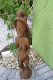 Iatmul Cuscus & Ambusap Bride Statue Hand carved Art Sepik Papua Guinea 32A10