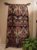 10 Hand carved Wood Elegant Unique Display Hanger Rack Rods Bars with Ornate Finials at each end 23" Long Created to Display Precious Textiles: Antique Tapestry Runner Obi Needlepoint Fabric Panel Quilt Rare Cloth etc… Designer Collector Wall Décor