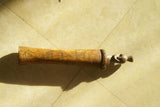 Old Unique Timorese Buffalo Bone Scrimshaw Hand Etched Lime Container, Ethnic Tribal  Flute Tube, Totem Effigy Motif with Hand Carved Wood Stopper Representing an Ancestor Face for Protection Against Evil, & used during the betel nut-lime habit. BN55