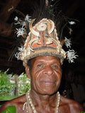 Papua Gulf Ritual Spirit Polychrome geometric Gope Board Trophy Shield Art A26