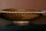 11”x 2,5” STUNNING UNIQUE HAND CARVED ROSEWOOD MUSEUM MASTERPIECE SERVING PLATTER DISH BOWL WITH MOTHER OF PEARL TEAR INSERTS & DELICATE LACY BORDER RENOWNED SCULPTOR TROBRIAND ISLANDS MELANESIA SOUTH PACIFIC  KULA RING COLLECTOR DESIGNER 2A34