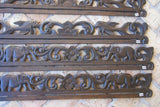 UNIQUE INTRICATELY HAND CARVED ORNATE WOOD HANGER 32” (ROD, RACK) USED TO DISPLAY RARE OR PRECIOUS TEXTILES ON THE WALL, SUPERB BAS RELIEF CHOICE BETWEEN 6 LACY MOTIFS:  FOLIAGE WITH BIRDS FISH OR ELEPHANTS DESIGNER WALL DÉCOR 3035 TO 3040