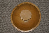 STUNNING 1 OF A KIND HAND CARVED KWILA WOOD MUSEUM MASTERPIECE LIME PLATTER DISH BOWL WITH MOTHER OF PEARL INSERTS & DELICATE LACY INCISED BORDER BY RENOWNED TRIBAL SCULPTOR 10.5X10.5X 3” TROBRIAND ISLANDS MELANESIA SOUTH PACIFIC DESIGNER COLLECTOR 2A48