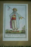 RARE 1796 H.C HAND COLORED ANTIQUE PRINT: costume fashion plate of  'Sheik de l'Arabie Heureuse FROM ENCYCLOPEDIE DES VOYAGES BY GRASSET DE SAINT-SAUVER  225 YEARS OLD MATTED AND CUSTOM FRAMED PROFESSIONALLY IN SIGNED HAND PAINTED FRAME