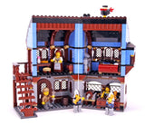 LEGO 10193 NOW VERY RARE RETIRED Castle Medieval Market Village 2 COMPLETE 2 STORIES BUILDINGS  8 MINIFIGURES:  PEASANTS BLACKSMITH  KNIGHTS, COWS HORSE & CART DUCK FROG  RAT WATER WHEEL HAMMER. NEW Factory Sealed, 1601 PIECES, RELEASED YEAR 2008