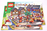 LEGO 10193 NOW VERY RARE RETIRED Castle Medieval Market Village: 2 2x STORIES BUILDINGS,  8 MINIFIGURES:  PEASANTS BLACKSMITH  KNIGHTS, COWS HORSE & CART DUCK FROG  RAT WATER WHEEL HAMMER, 1609 + 49 EXTRA PIECES (Yr 2008) never built: Box included