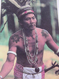 Unique Tribal Old Hand Crafted Colorful Rare Magic Spiritual Glass Trade Beads & Tassel Necklace, Ethnic Orang Ulu Ceremonial Status Symbol, Currency, Bride Price, collected in late 1900’s, Borneo, Kalimantan. NB10 + 1 Handmade Coconut Beads’ Chain