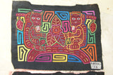 Kuna Indian Hand Stitched Blouse Mola Applique from San Blas Islands, Panama: Detailed Squirrel Applique 12.25" x 9"  (1A)