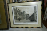 Felix Benoist: PARIS IN ITS SPLENDOR 1861 ORIGINAL ARCHITECTURE ANTIQUE FOLIO CHROMO LITHOGRAPH 19th CENTURY: HOTEL ET MUSEE DE CLUNY DOUBLE MATTED & FRAMED WALL DECOR HAND PAINTED FRAME SIGNED