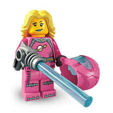 BRAND NEW, RARE RETIRED LEGO MINIFIGURE COLLECTIBLE: INTERGALACTIC GIRL WITH HAIR, WEAPON, HELMET, BLACK BASE ETC. (Serie 6) YEAR 2012, 9 PIECES