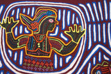 Huge Kuna Indian Mola Fabric Panel Applique from San Blas Islands. Hand-stiched Textile Applique: Women and Birds Motif  24"x17"  (21A)