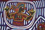 Huge Kuna Indian Mola Fabric Panel Applique from San Blas Islands. Hand-stiched Textile Applique: Women and Birds Motif  24"x17"  (21A)