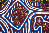 Huge Kuna Indian Mola Fabric Panel Applique from San Blas Islands. Hand-stiched Textile Applique: Women and Birds Motif  24"x17"  (21A)