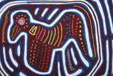 Huge Kuna Indian Mola Fabric Panel Applique from San Blas Islands. Hand-stiched Textile Applique: Women and Birds Motif  24"x17"  (21A)