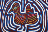 Huge Kuna Indian Mola Fabric Panel Applique from San Blas Islands. Hand-stiched Textile Applique: Women and Birds Motif  24"x17"  (21A)