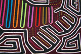 Kuna Indian Folk Art Mola Blouse Panel from San Blas Islands Panama. Hand stitched Abstract Applique: Animal Motif 17.5" x 12.5" (21C)