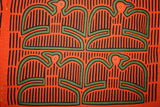 1980's Kuna Indian Folk Art Mola Blouse Panel from San Blas Islands, Panama. Hand stitched Reverse Applique:  Traditional Panama Eagle 16.5" x 13" (27A)