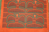 1980's Kuna Indian Folk Art Mola Blouse Panel from San Blas Islands, Panama. Hand stitched Reverse Applique:  Traditional Panama Eagle 16.5" x 13" (27A)