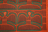 1980's Kuna Indian Folk Art Mola Blouse Panel from San Blas Islands, Panama. Hand stitched Reverse Applique:  Traditional Panama Eagle 16.5" x 13" (27A)