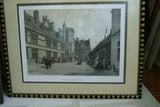 Felix Benoist: PARIS IN ITS SPLENDOR 1861 ORIGINAL ARCHITECTURE ANTIQUE FOLIO CHROMO LITHOGRAPH 19th CENTURY: HOTEL ET MUSEE DE CLUNY DOUBLE MATTED & FRAMED WALL DECOR HAND PAINTED FRAME SIGNED