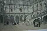 Felix Benoist: PARIS IN ITS SPLENDOR 1861 ORIGINAL ARCHITECTURE ANTIQUE FOLIO CHROMOLITHOGRAPH 19TH CENTURY Hotel de Ville de Paris MATTED & FRAMED WALL DECOR