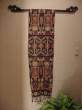 4 Hand carved Wood Elegant Unique Display Hanger Rack Rods Bars with Ornate Finials at each end 19" Long Created to Display Precious Textiles: Antique Tapestry Runner Obi Needlepoint Fabric Panel Quilt Rare Cloth etc… Designer Collector Wall Décor