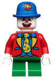 BRAND NEW, NOW RARE, RETIRED COLLECTOR LEGO MINIFIGURE: SMALL CLOWN WITH HAT, PIE & ACCESSSORIES + BLACK BASE (SERIE 5) YEAR 2011, 7 PIECES