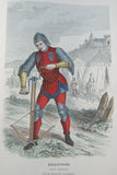 SOLD ANTIQUE RARE FRENCH BOOK 112 COLORED ENGRAVINGS LITHOGRAPHS (11” x 7 ½”) + 1 MAP (24” X 20”) FROM 1880 (19th Century) from “Costumes De Paris a Travers Les Siecles” HUMOROUS SIGNED PLATES FRANCE WAYS OF LIFE,  STYLES, PROFESSIONS, VEHICLES