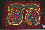 Kuna Indian Folk Art Mola Blouse Panel from San Blas Island, Panama. Museum Quality Hand stitched Reverse Applique: Colorful, Detailed: Stunning Fruit & Leaves. 16 1/2” X 12 1/4” (40A)