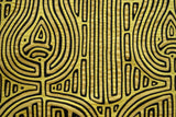 Kuna Indian Abstract Art Mola, hand-stitched blouse panel from San Blas Islands, Panama. Traditional Geometric Pattern 17" x 13.25" (62A)