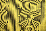 Kuna Indian Abstract Art Mola, hand-stitched blouse panel from San Blas Islands, Panama. Traditional Geometric Pattern 17" x 13.25" (62A)