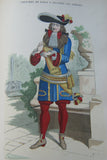 SOLD ANTIQUE RARE FRENCH BOOK 112 COLORED ENGRAVINGS LITHOGRAPHS (11” x 7 ½”) + 1 MAP (24” X 20”) FROM 1880 (19th Century) from “Costumes De Paris a Travers Les Siecles” HUMOROUS SIGNED PLATES FRANCE WAYS OF LIFE,  STYLES, PROFESSIONS, VEHICLES