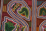 Kuna Indian Folk Art Textile Mola Blouse Panel from San Blas Islands, Panama. Hand-stitched Applique: Flowers, Seedlings & Butterflies (6A) 17.5" x 12"