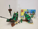 NOW RARE RETIRED LEGO (241 PIECES),THE FLYING DUTCHMAN 3817: 3 MINIFIGURES, SPONGEBOB, PIRATE PATRICK, FLYING DUTCHMAN, PIRATE SHIP, CANNON, SMALL ISLAND & MANY ACCESSORIES 13.94” x 2.32” x 7.52” BOX & INSTRUCTION BOOKLET INCLUDED. YEAR 2012