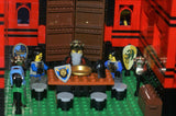 LEGO 10”X10”X9” RED FORT CASTLE INVASION, DETAILED CUSTOM KIT WITH BRIDGE, GARDENS & MOAT & 23 VERY RARE RETIRED MINIFIGURES FROM CASTLE KINGDOMS, DRAGON KNIGHTS, DARK FOREST, BLACK FALCONS ETC… (1013 PCS) KIT 25