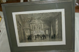 Felix Benoist: PARIS IN ITS SPLENDOR 1861 ORIGINAL ARCHITECTURE ANTIQUE FOLIO CHROMOLITHOGRAPH 19TH CENTURY "HOTEL DE VILLE DE PARIS: “SALLE DU THRONE"  MATTED & FRAMED WALL DÉCOR