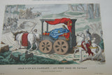 SOLD ANTIQUE RARE FRENCH BOOK 112 COLORED ENGRAVINGS LITHOGRAPHS (11” x 7 ½”) + 1 MAP (24” X 20”) FROM 1880 (19th Century) from “Costumes De Paris a Travers Les Siecles” HUMOROUS SIGNED PLATES FRANCE WAYS OF LIFE,  STYLES, PROFESSIONS, VEHICLES