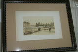 19TH C. PARIS A TRAVERS AGES 1885 ORIGINAL ARCHITECTURE ANTIQUE FOLIO LITHOGRAPH  “HOTEL DE VILLE” 28 JUILLET 1830 by M.F. Hoffbauer, Architect, Engraved by Benoist, Sorieu & Bayalos. MATTED & FRAMED WALL DÉCOR: FRAME HAND PAINTED & SIGNED BY ARTIST