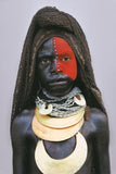 Museum Bride Price Currency, Rare Very Old Ceremonial Moka Kina Shell Necklace (Huge Mother of Pearl Crescent) Pectoral Collected from the Foi Tribe (Papua New Guinea), Mid 1900’s, Red Pigments & neck band, Highly Collectible. KINA19