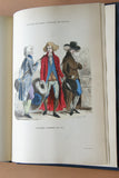 SOLD ANTIQUE RARE FRENCH BOOK 112 COLORED ENGRAVINGS LITHOGRAPHS (11” x 7 ½”) + 1 MAP (24” X 20”) FROM 1880 (19th Century) from “Costumes De Paris a Travers Les Siecles” HUMOROUS SIGNED PLATES FRANCE WAYS OF LIFE,  STYLES, PROFESSIONS, VEHICLES