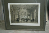 Felix Benoist: PARIS IN ITS SPLENDOR 1861 ORIGINAL ARCHITECTURE ANTIQUE FOLIO CHROMOLITHOGRAPH 19TH CENTURY "HOTEL DE VILLE DE PARIS: “SALLE DU THRONE"  MATTED & FRAMED WALL DÉCOR