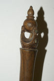 RARE VINTAGE MELANESIA MASSIM TROBRIAND ISLAND BETEL LIME POUNDER WITH PESTLE SET, VERY ORNATE CARVING WITH PATINA & MOTHER OF PEARL INSERTS (MID 1900’S) BP4
