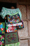 1980's Kuna Indian  Mola from San Blas Island, Panama. Detailed Abstract Traditional Art Hand Stitched Applique: Colorful Trousers Pants Britches, 19.75” x 14.25”(79A)