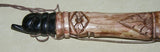 Collector Vintage Timor Ethnic Authentic Tribal Lime Container (used during Betel Habit), Unique Vintage Hand Carved Buffalo Bone receptacle with Scrimshaw motifs, Hand Carved Wood Lid Stopper of Tortoise or Turtle BN30