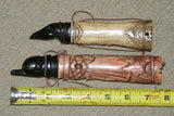 CHOICE BETWEEN 2 Vintage Timor Ethnic Authentic Tribal Lime Containers (used during Betel Habit): Hand Carved Buffalo Bone receptacles with hand etched Scrimshaw motifs, Hand Carved Ebony Wood Lids, Frog  or Turtle motifs: BN5A & BN5B