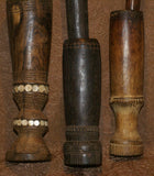 CHOICE BETWEEN 3 RARE ANTIQUE MELANESIA MASSIM TROBRIAND ISLAND BETEL LIME POUNDER WITH PESTLE SETS, GOOD PATINA (EARLY & MID 1900’S) BP22, 23 OR 24