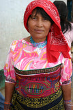Kuna Indian Folk Art, Mola Blouse Panel from San Blas Islands, Panama. Hand Stitched Textile Applique:  Geometric Abstract Chicken / Rooster, in Traditional Maze 17.5" x 13" (24A)